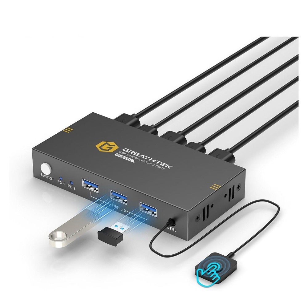 KVM Switches 2 Port 8K@60Hz, GREATHTEK